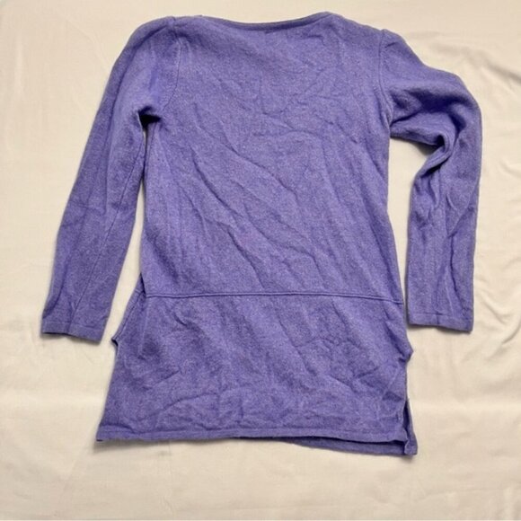 Made in Italy Merino Wool Cashmere Tunic Sweater Periwinkle | Women's Medium - Picture 6 of 8